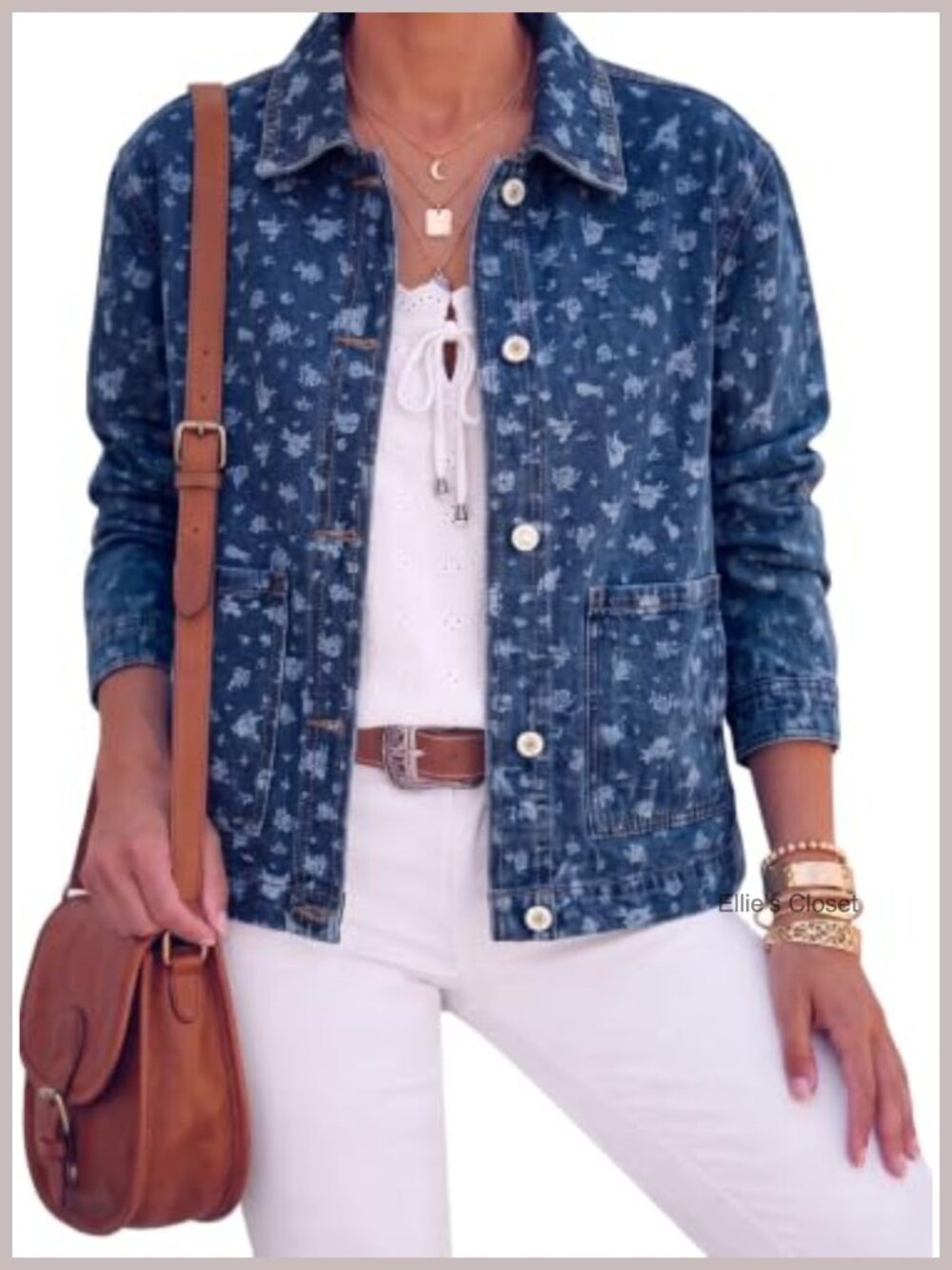 EVALESS Women's Basic Button Down Long Sleeves Denim Jean Jacket